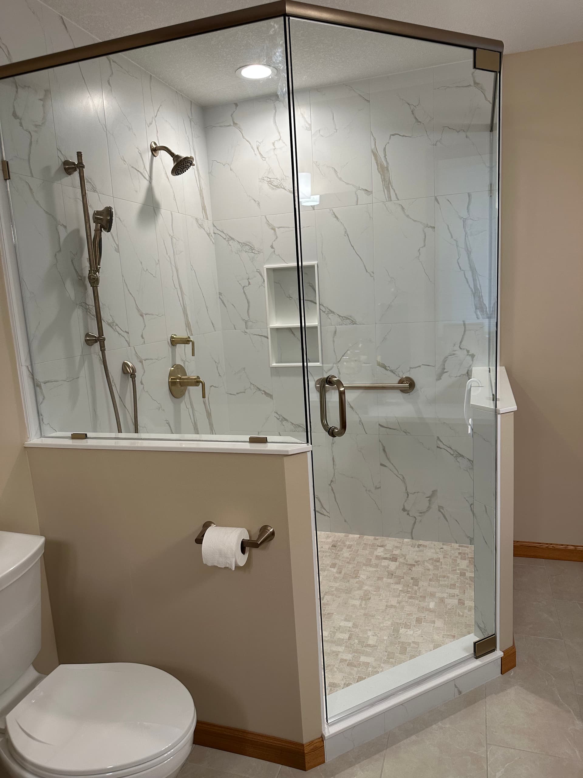 Gallery photos for Glass Shower Enclosure and Full Bathroom Remodel Done Right: Image #1